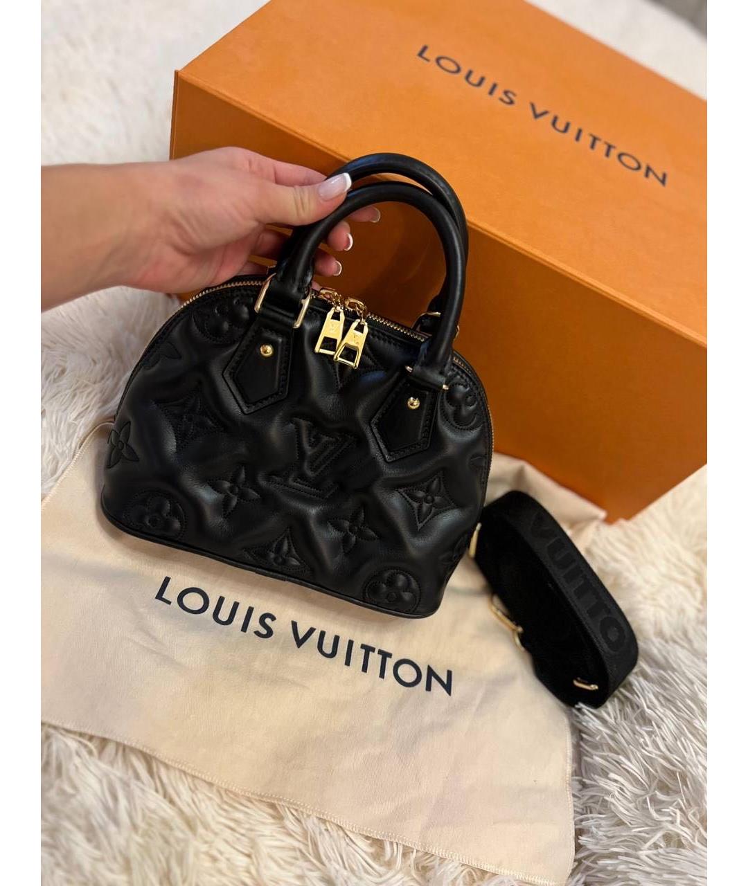 LOUIS VUITTON PRE-OWNED Черная кожаная сумка с короткими ручками, фото 5