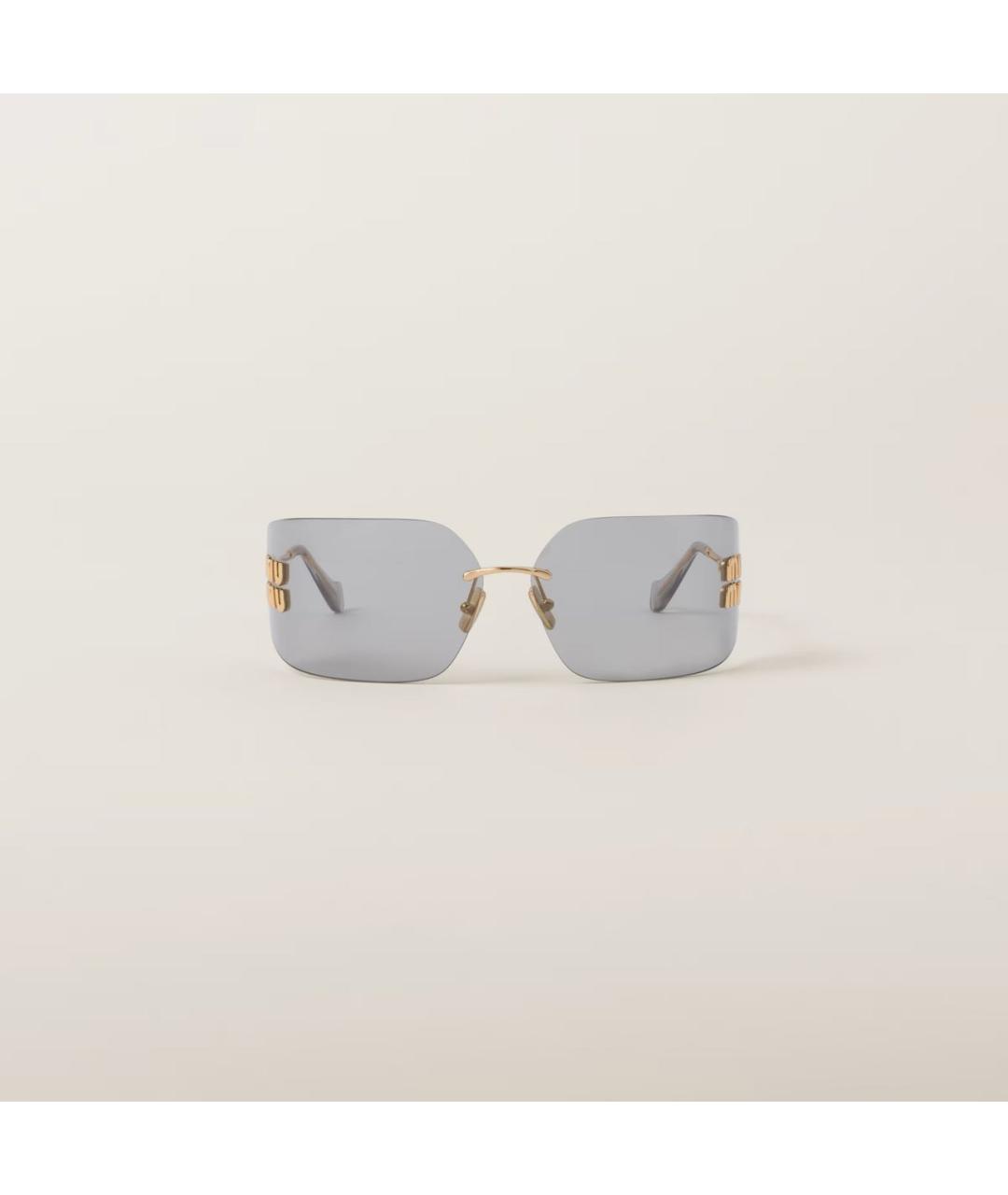 MIU MIU Золотые металлические солнцезащитные очки, фото 2