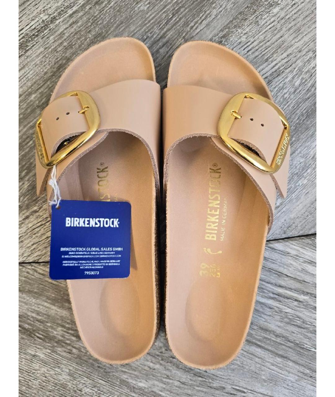 BIRKENSTOCK Розовые сандалии из лакированной кожи, фото 3