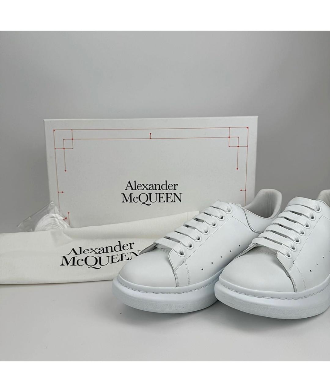 ALEXANDER MCQUEEN Белые кожаные низкие кроссовки / кеды, фото 6