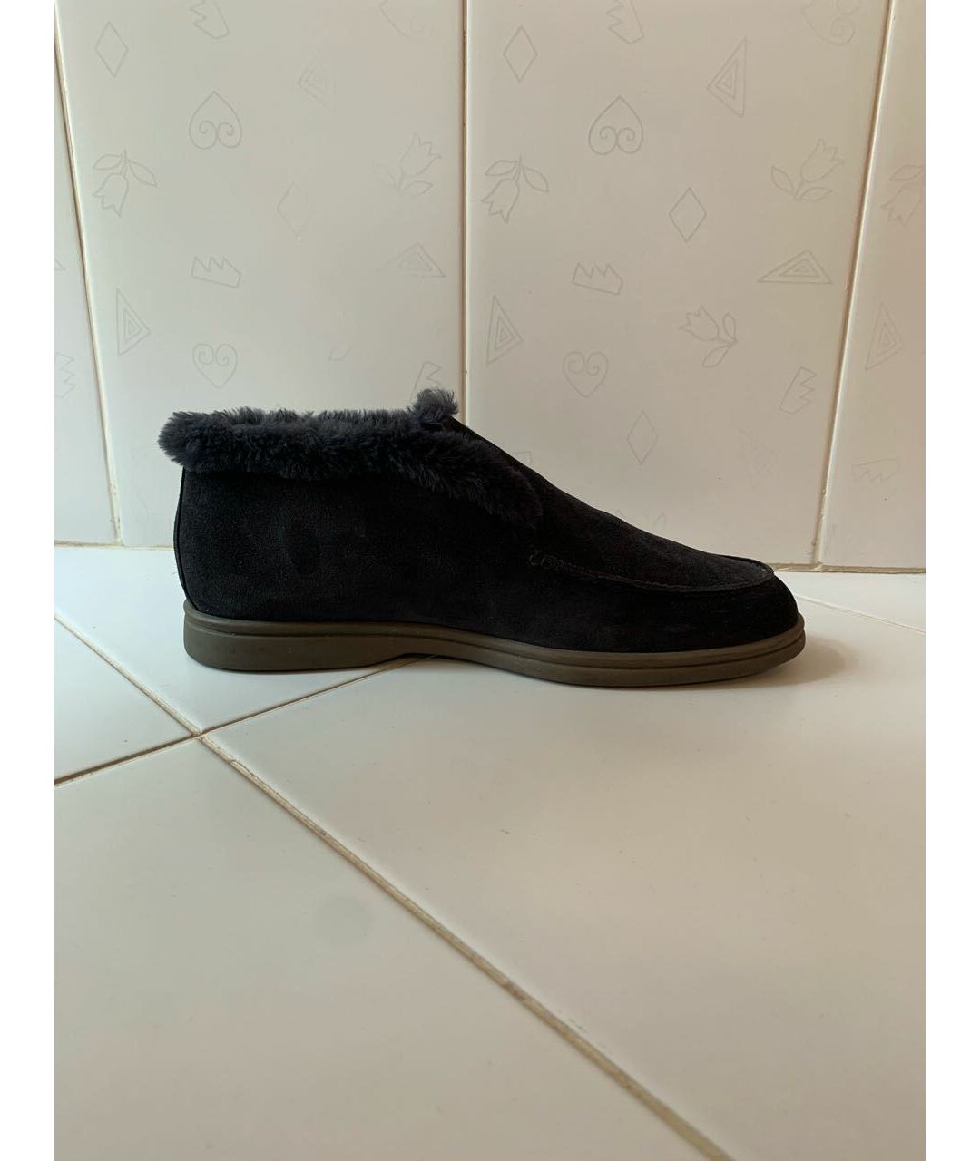 LORO PIANA Черные замшевые ботинки, фото 9