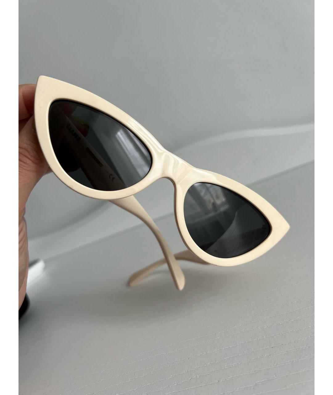 CELINE PRE-OWNED Бежевые пластиковые солнцезащитные очки, фото 4