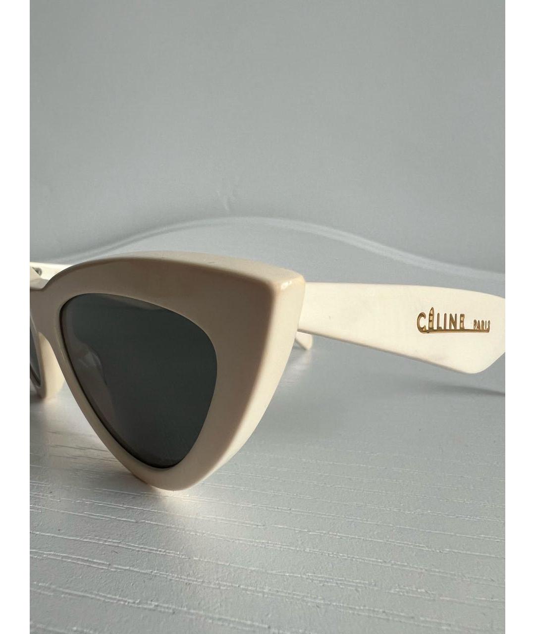 CELINE PRE-OWNED Бежевые пластиковые солнцезащитные очки, фото 3