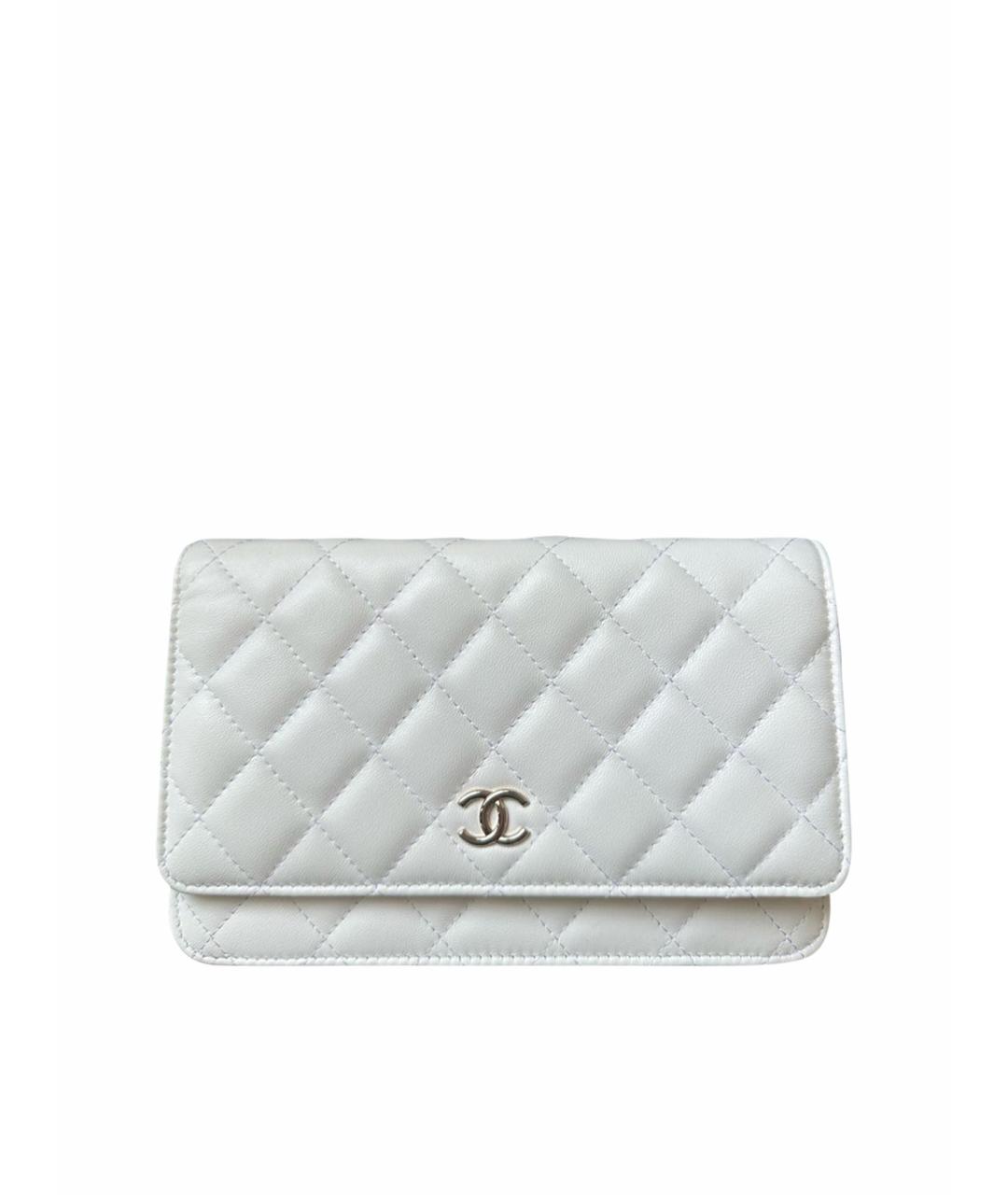 CHANEL PRE-OWNED Белая кожаная сумка через плечо, фото 1