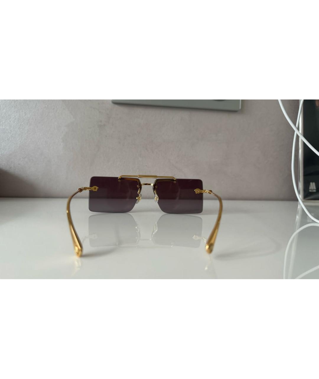 VERSACE Фиолетовые металлические солнцезащитные очки, фото 4