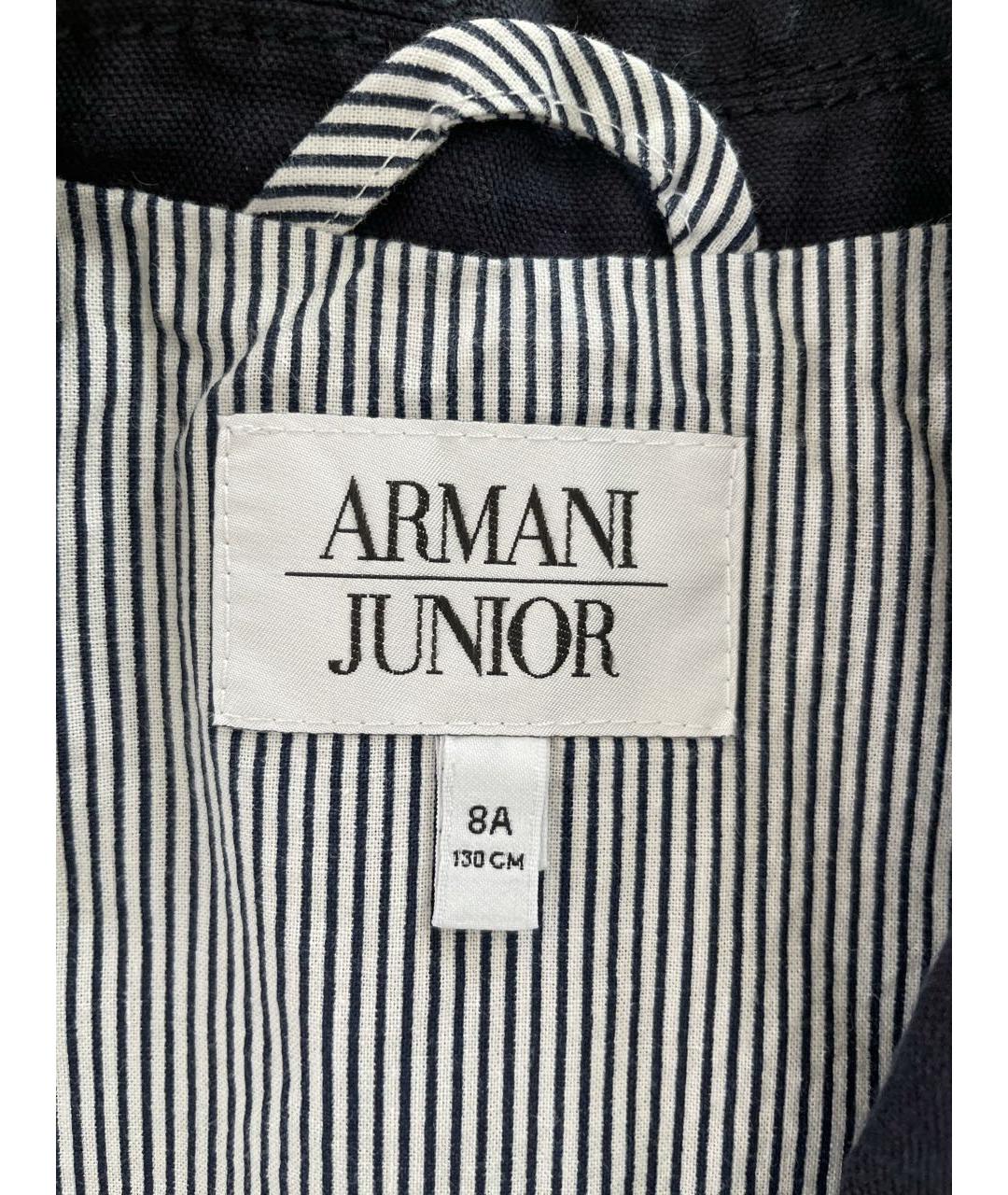 ARMANI JUNIOR Темно-синий льняной жакет / жилет, фото 3