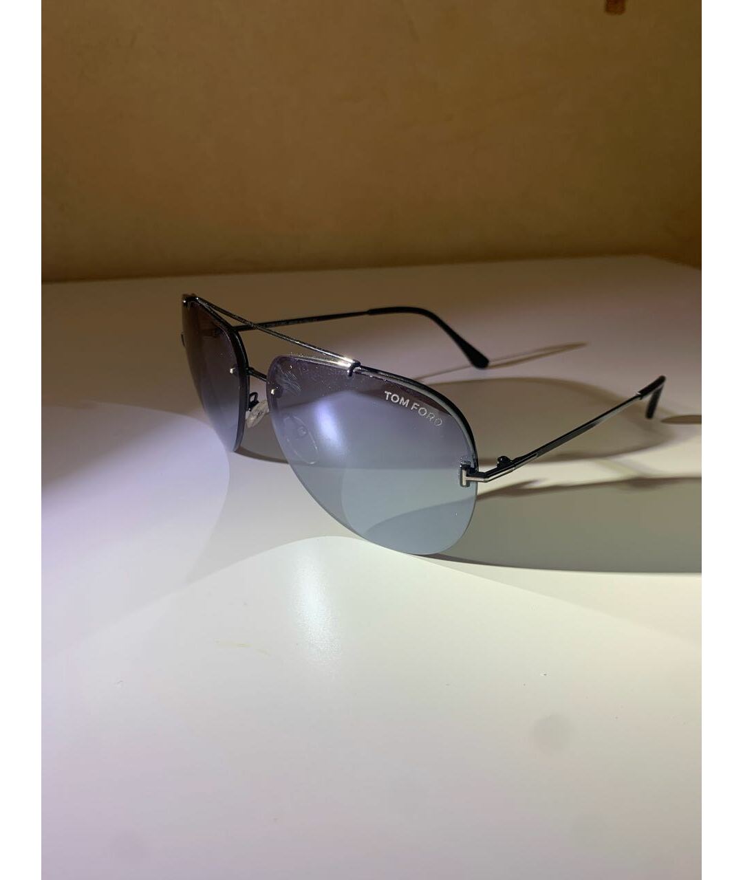 TOM FORD Антрацитовые металлические солнцезащитные очки, фото 3