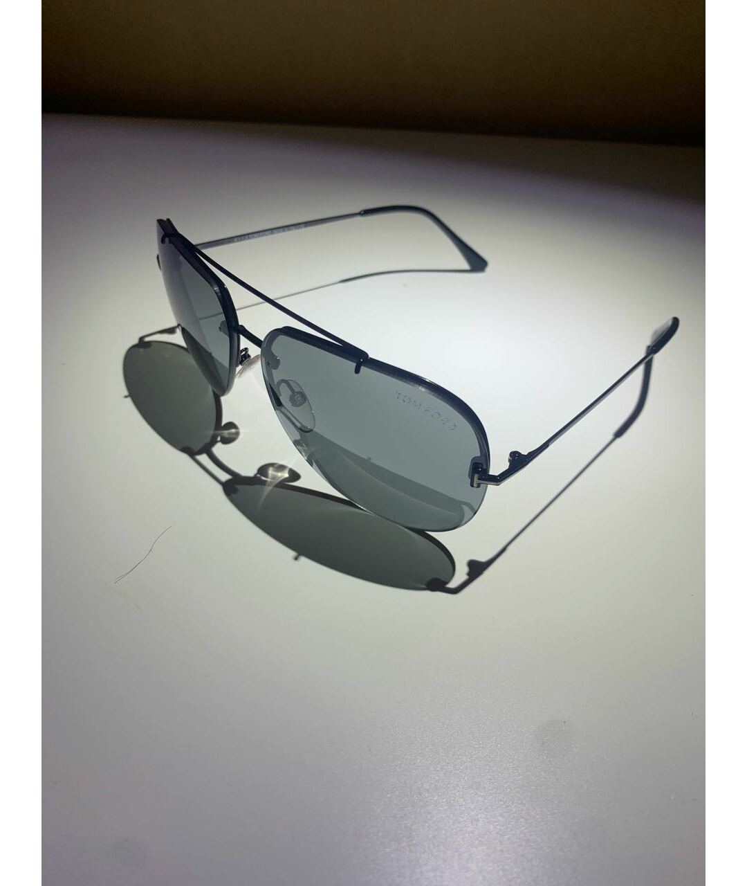 TOM FORD Антрацитовые металлические солнцезащитные очки, фото 2