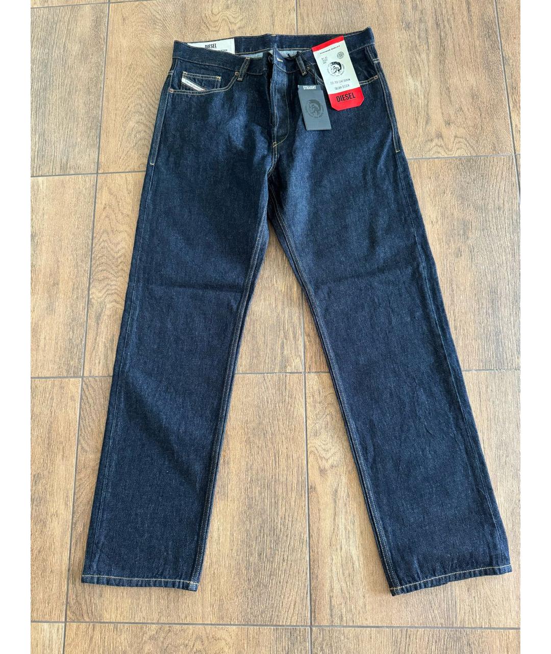 DIESEL Темно-синие хлопковые прямые джинсы, фото 5