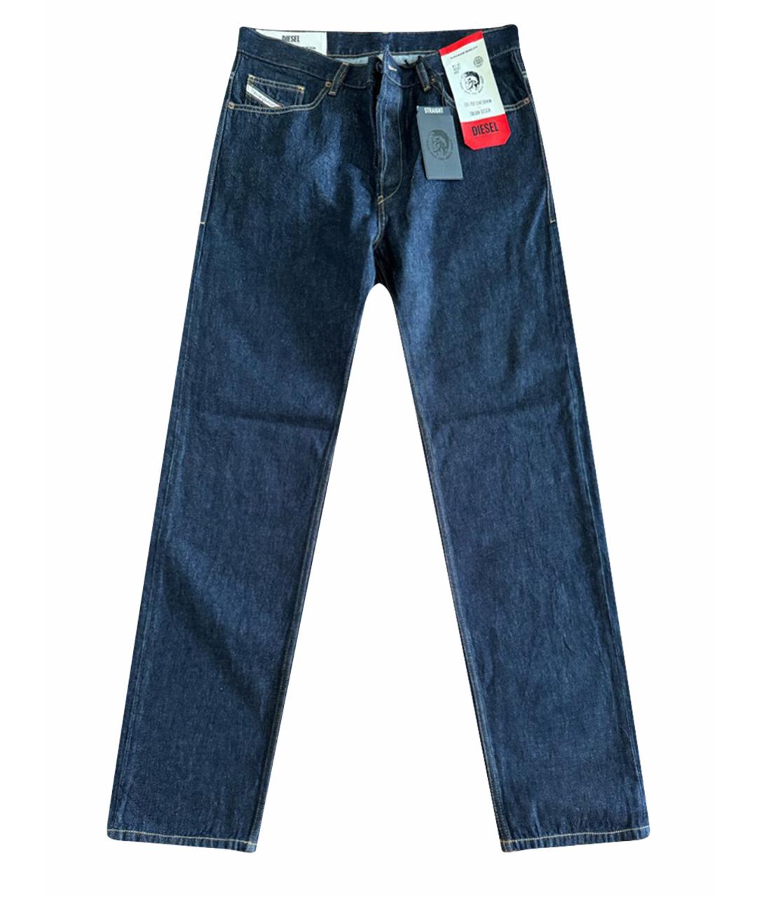 DIESEL Темно-синие хлопковые прямые джинсы, фото 1