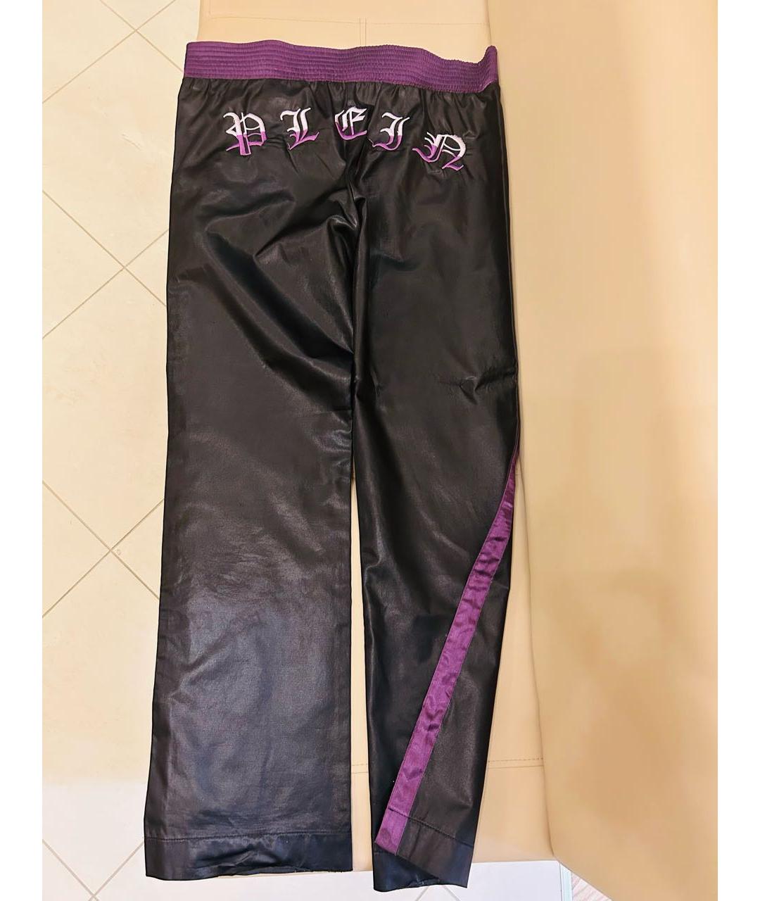PHILIPP PLEIN Черные атласные брюки широкие, фото 2