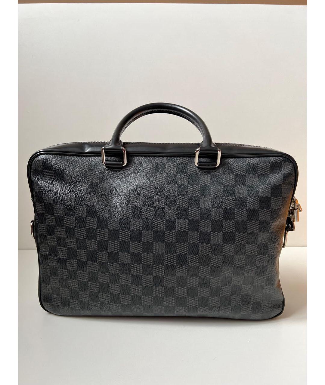 LOUIS VUITTON Темно-синий портфель, фото 9