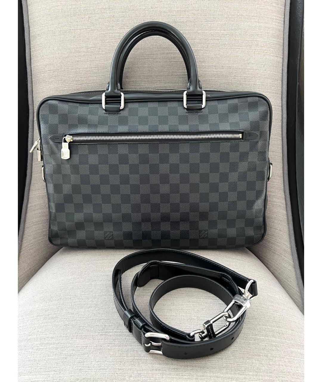 LOUIS VUITTON Темно-синий портфель, фото 2