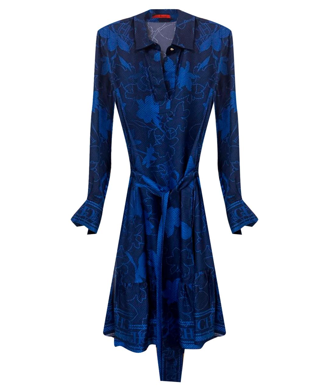CAROLINA HERRERA Синее шелковое повседневное платье, фото 1