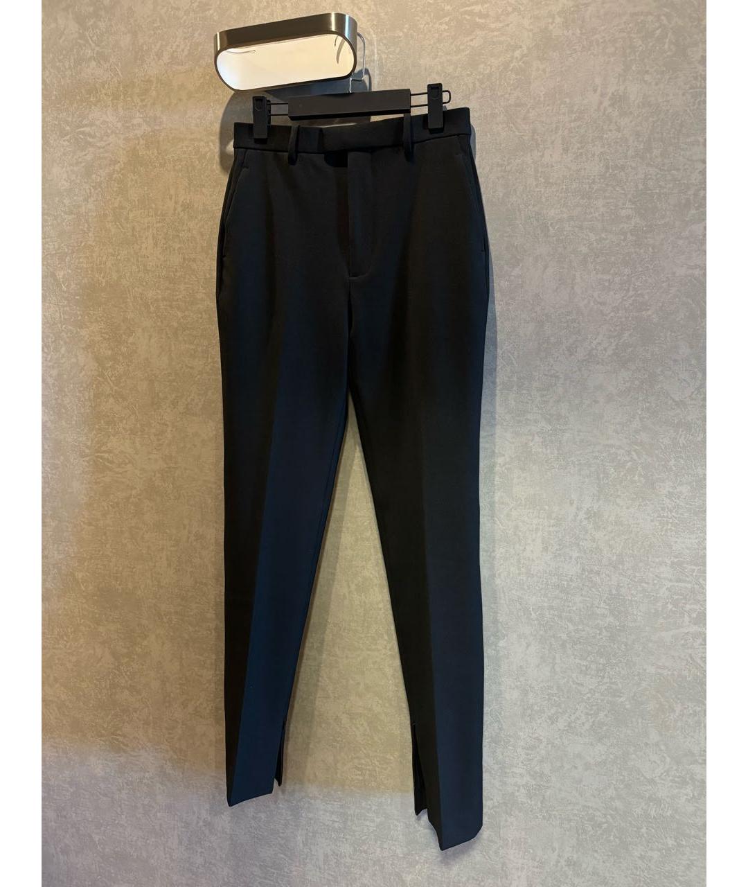 BOTTEGA VENETA Черные шерстяные прямые брюки, фото 2