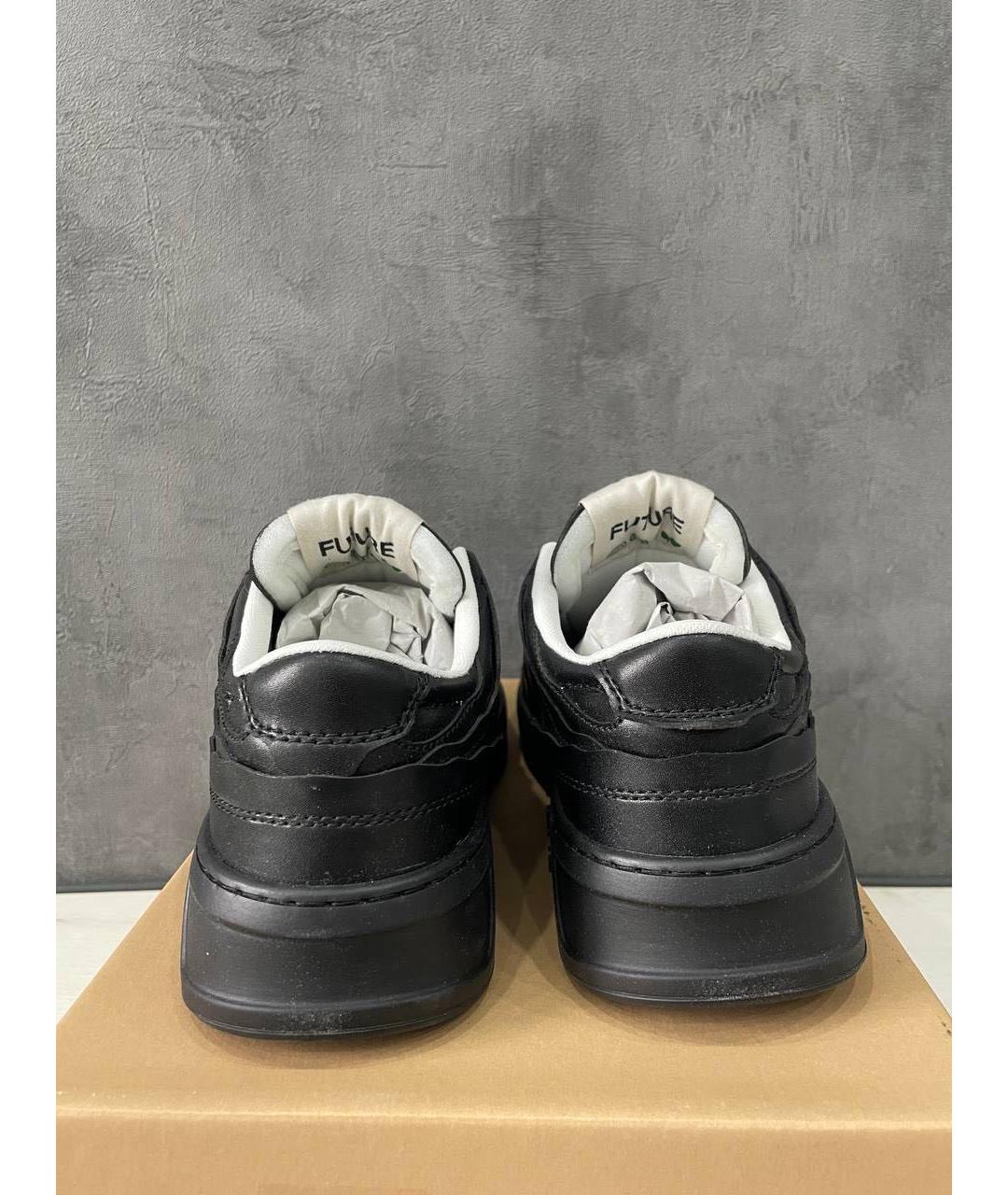 MSGM Черные низкие кроссовки / кеды из искусственной кожи, фото 5