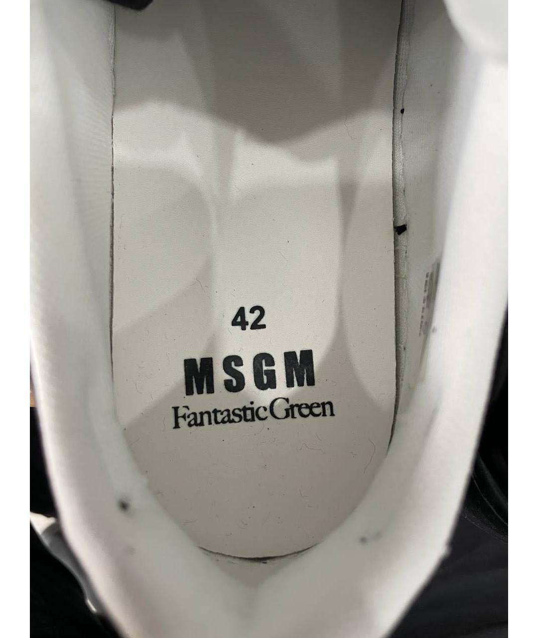 MSGM Черные низкие кроссовки / кеды из искусственной кожи, фото 6