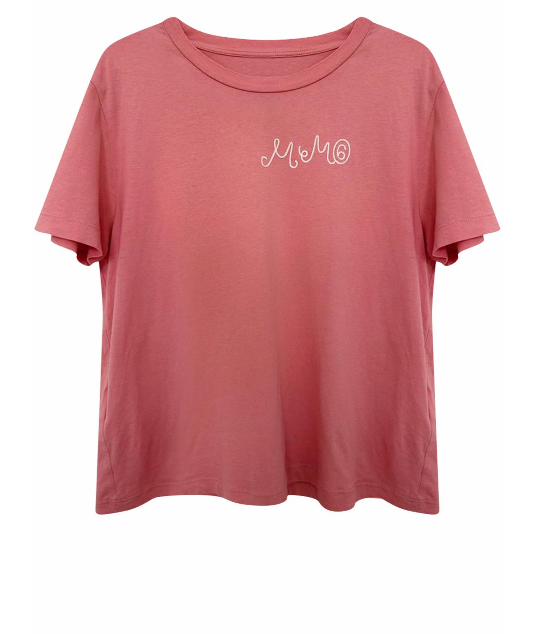 MM6 MAISON MARGIELA Коралловая хлопковая футболка, фото 1