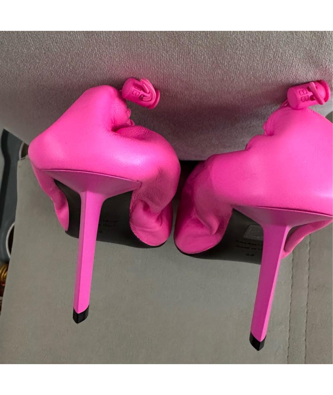 BALENCIAGA Розовые кожаные туфли, фото 4
