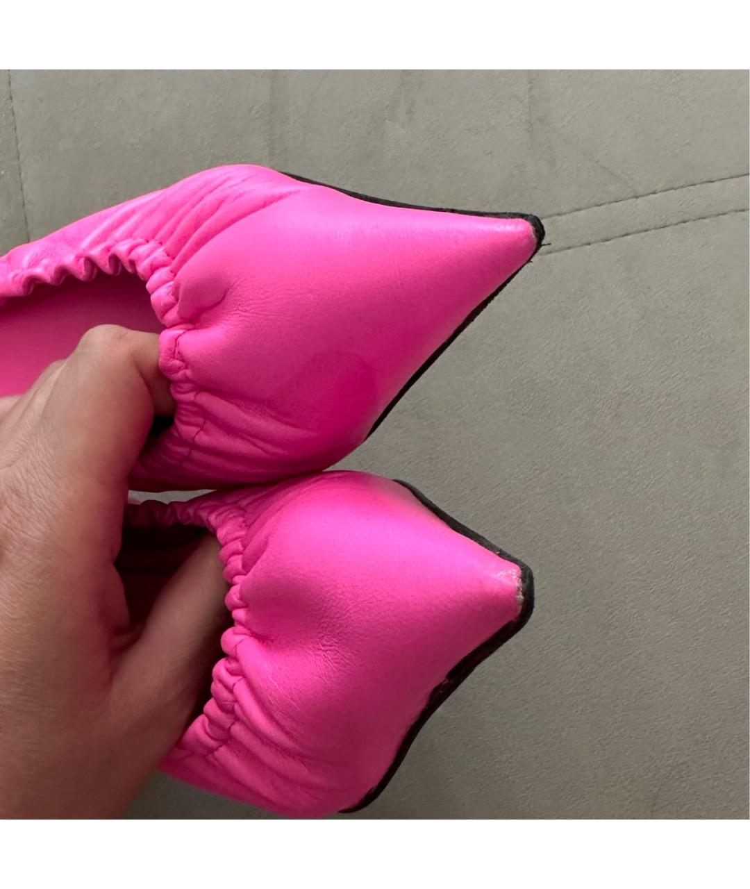 BALENCIAGA Розовые кожаные туфли, фото 6
