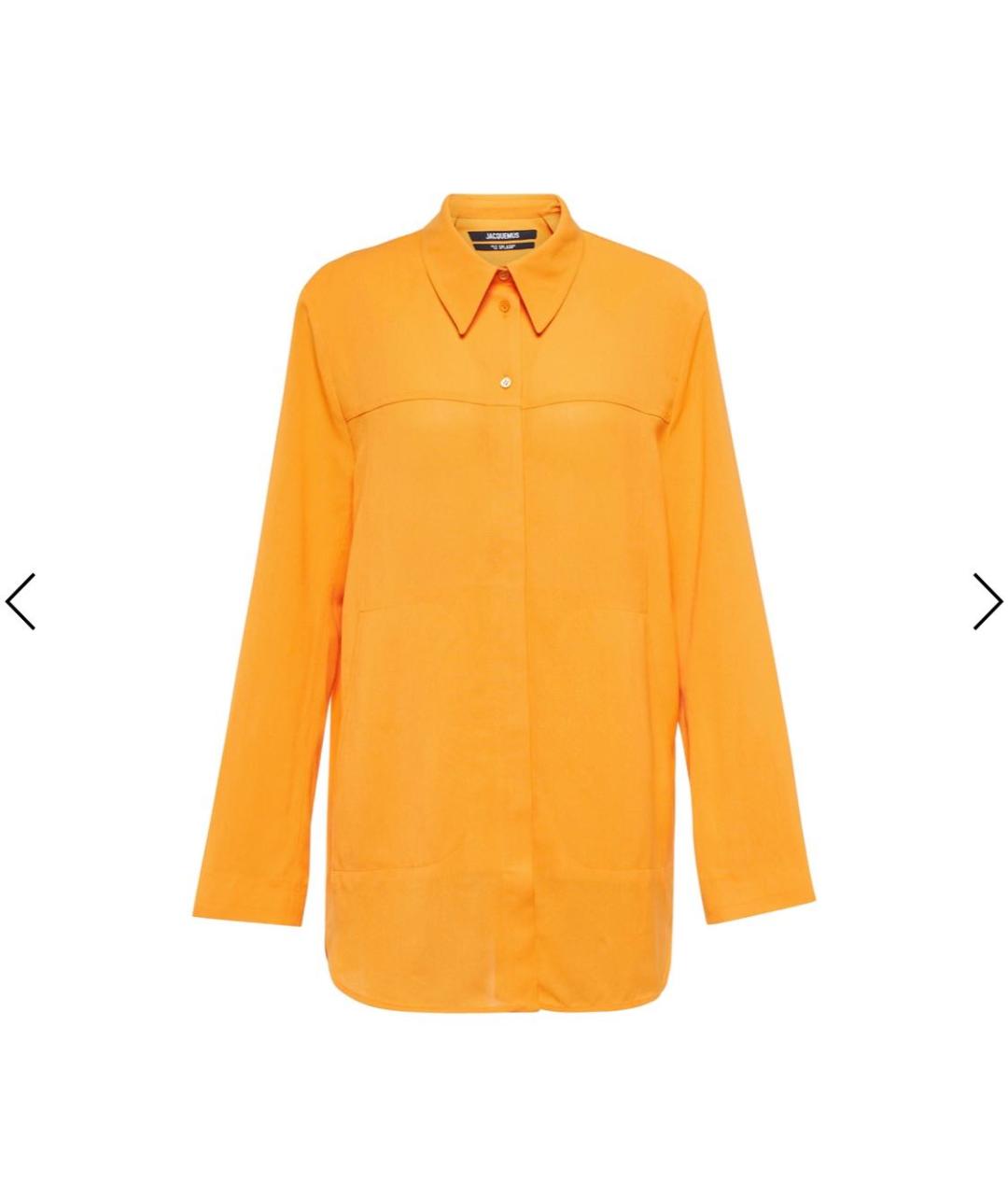 JACQUEMUS Оранжевая льняная рубашка, фото 9