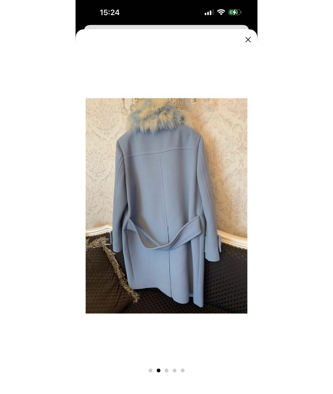 MIU MIU Голубое шерстяное пальто, фото 7