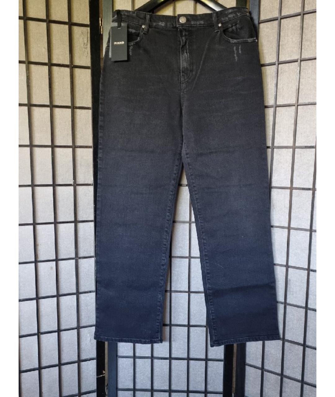 PINKO Черные хлопко-эластановые прямые джинсы, фото 10