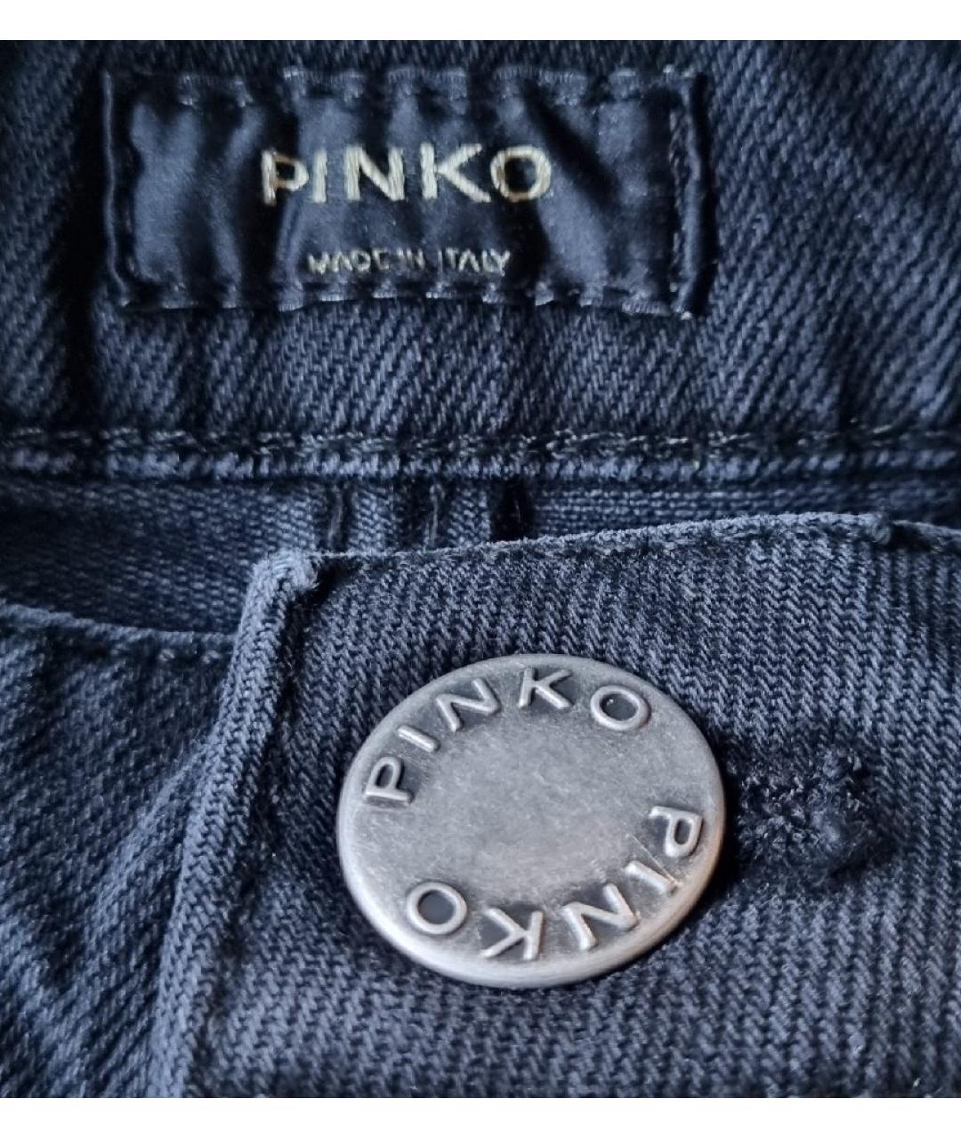 PINKO Черные хлопко-эластановые прямые джинсы, фото 3