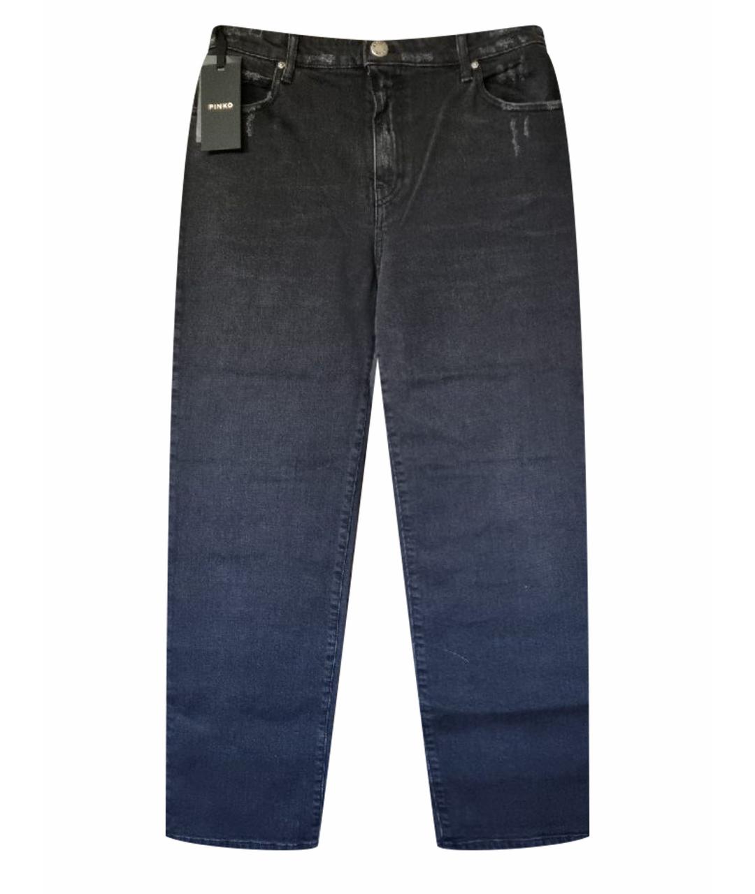 PINKO Черные хлопко-эластановые прямые джинсы, фото 1