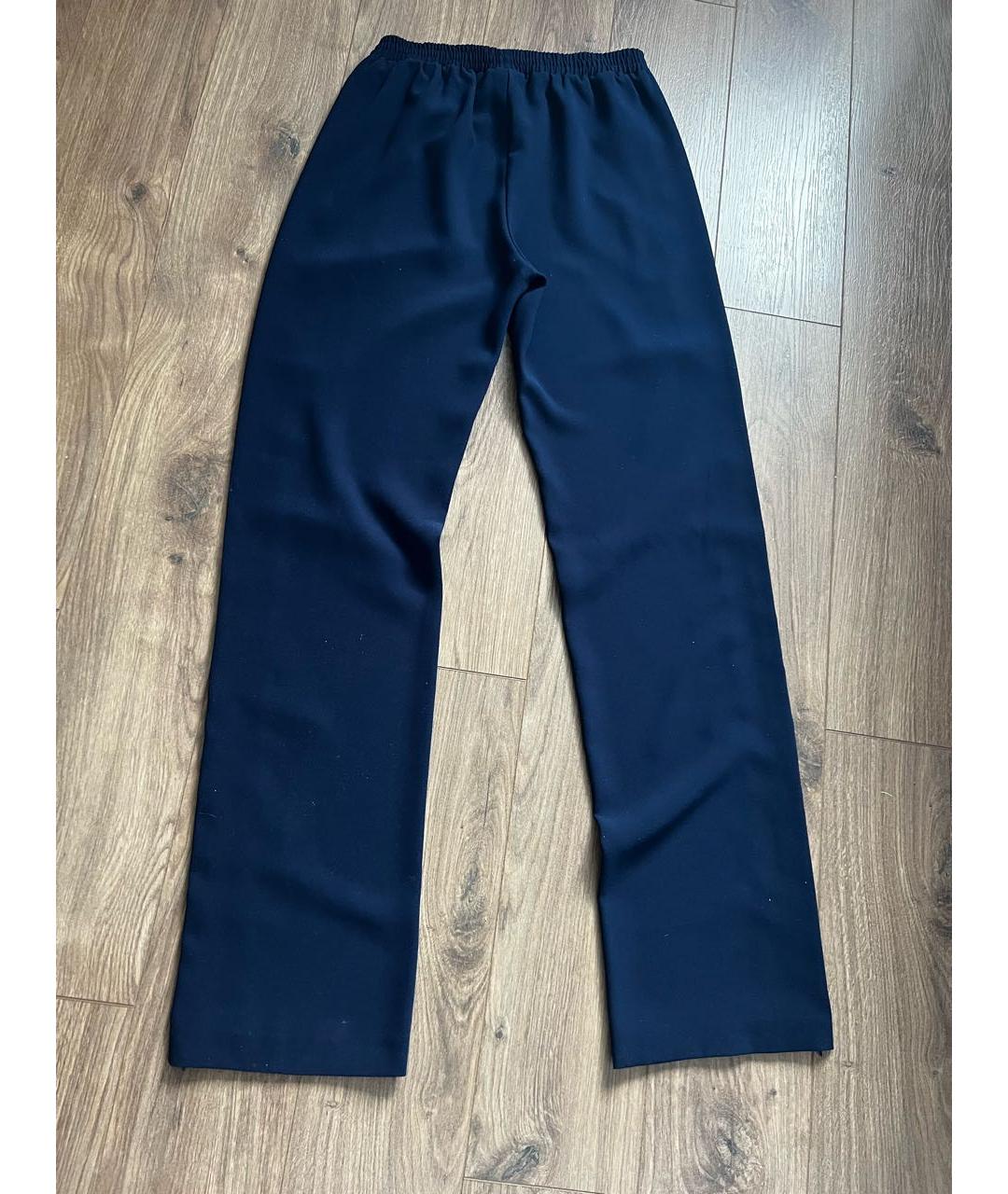 PINKO Темно-синие креповые прямые брюки, фото 2