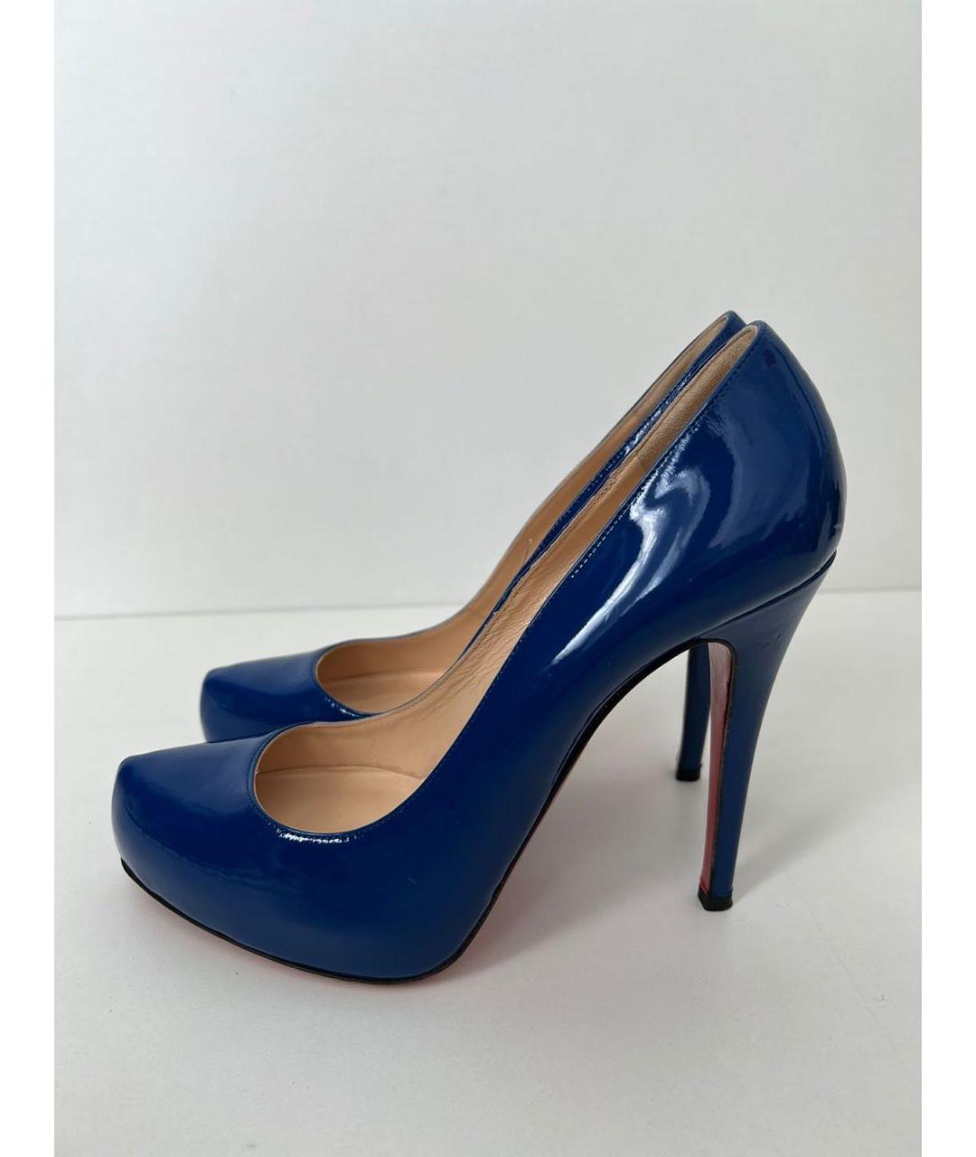 CHRISTIAN LOUBOUTIN Синие туфли из лакированной кожи, фото 3