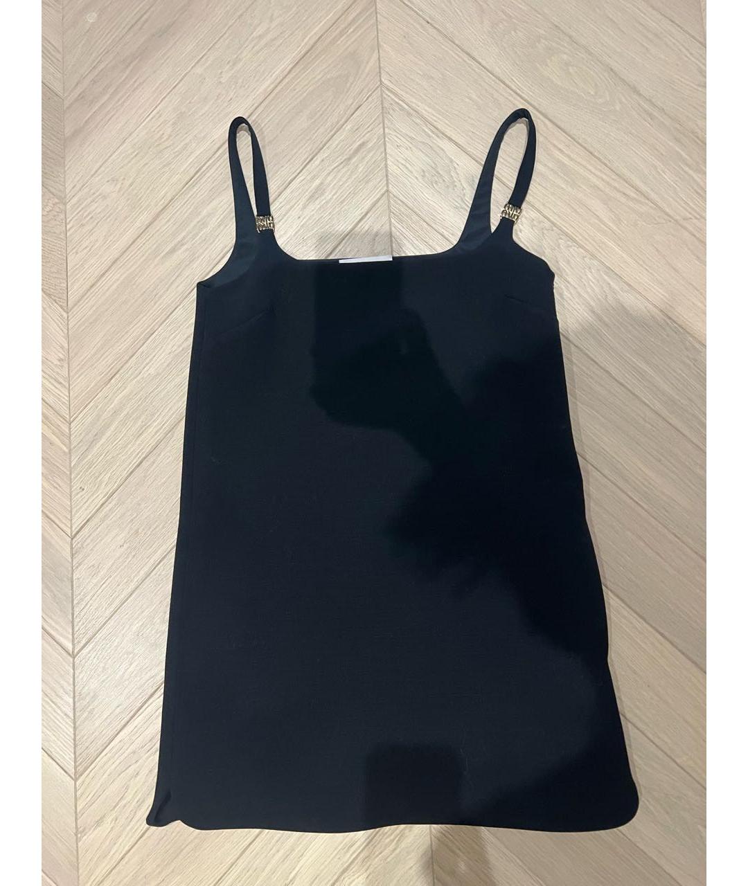MIU MIU Черное шерстяное повседневное платье, фото 2