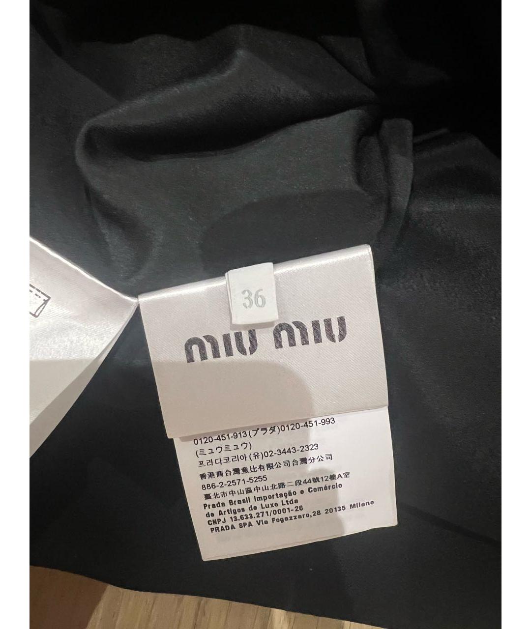 MIU MIU Черное шерстяное повседневное платье, фото 6