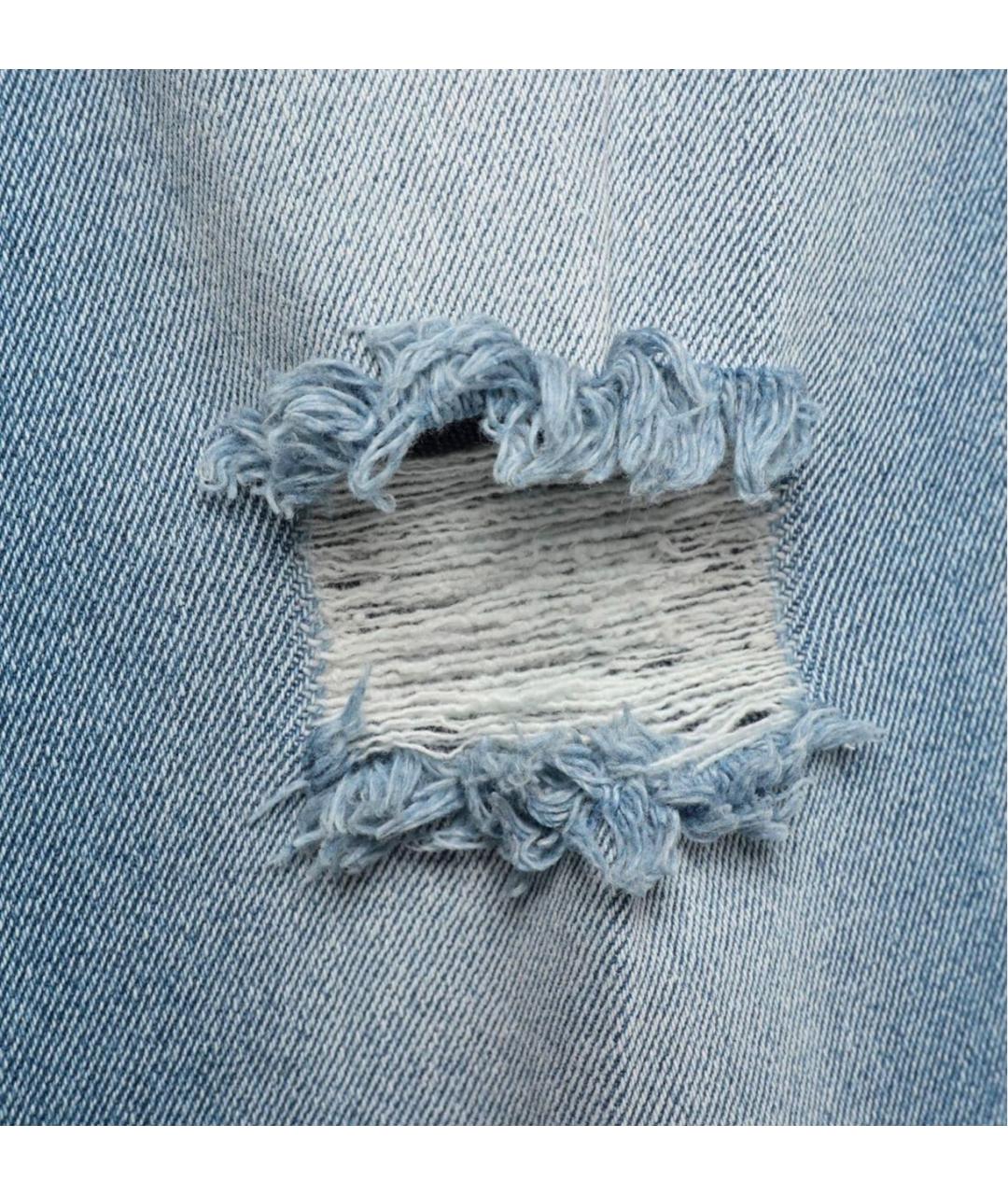 ICEBERG Голубые хлопко-эластановые прямые джинсы, фото 4