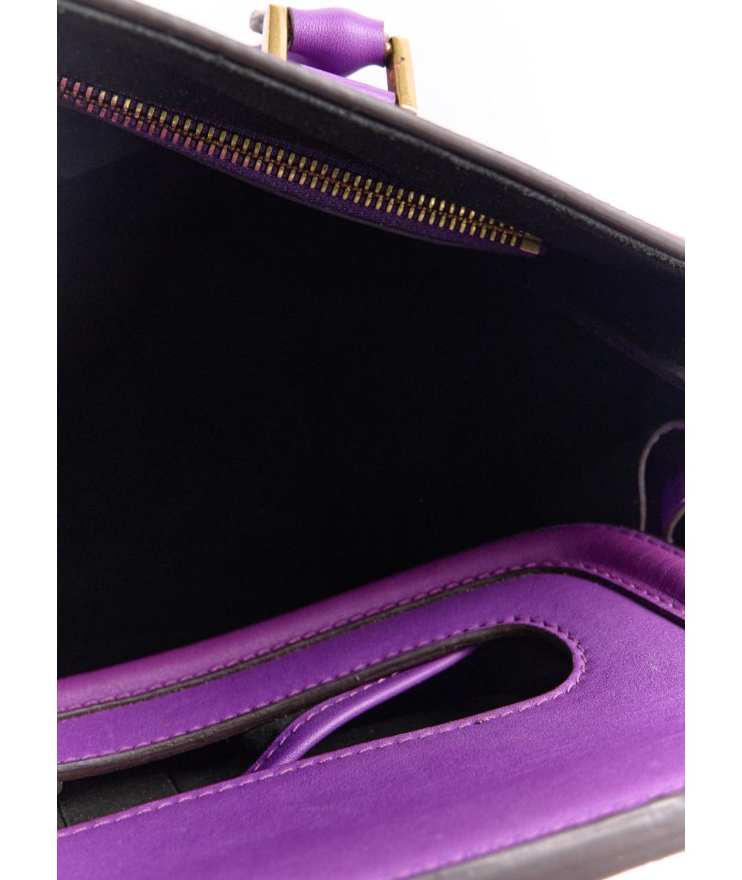 ALEXANDER MCQUEEN Фиолетовая кожаная сумка с короткими ручками, фото 4