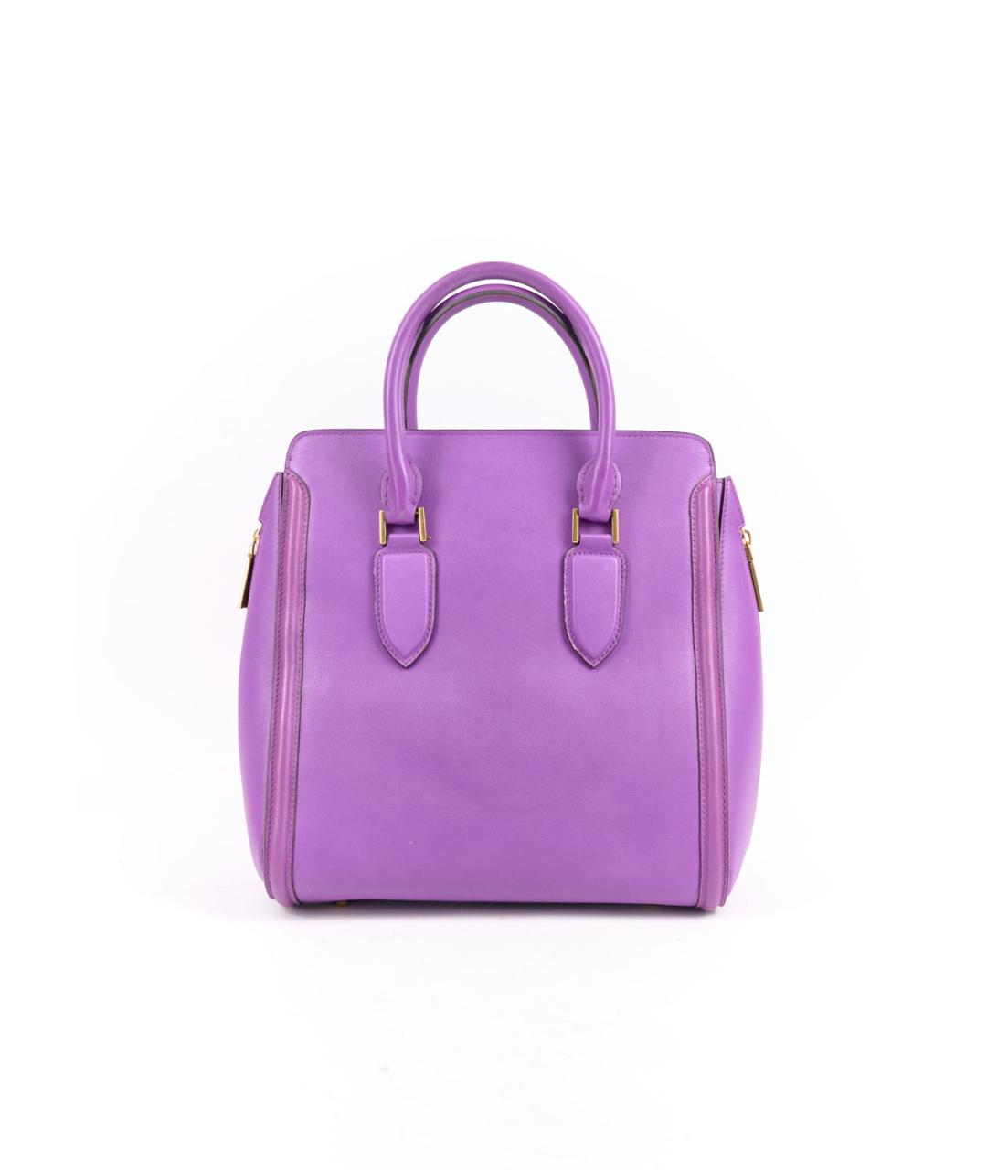 ALEXANDER MCQUEEN Фиолетовая кожаная сумка с короткими ручками, фото 3