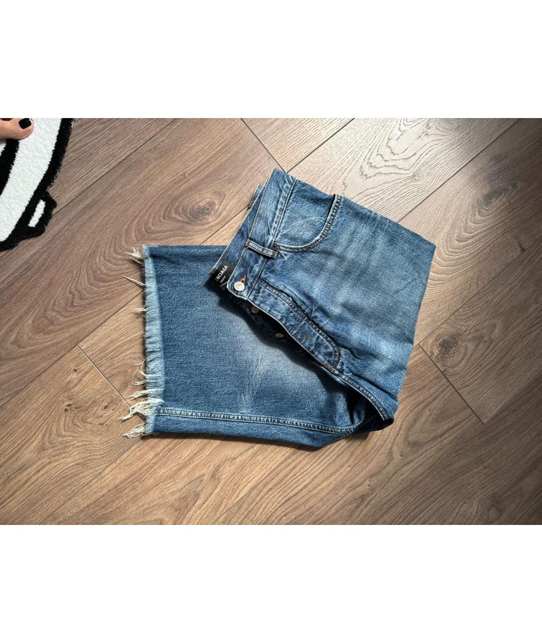 BALENCIAGA Синие хлопковые джинсы клеш, фото 3