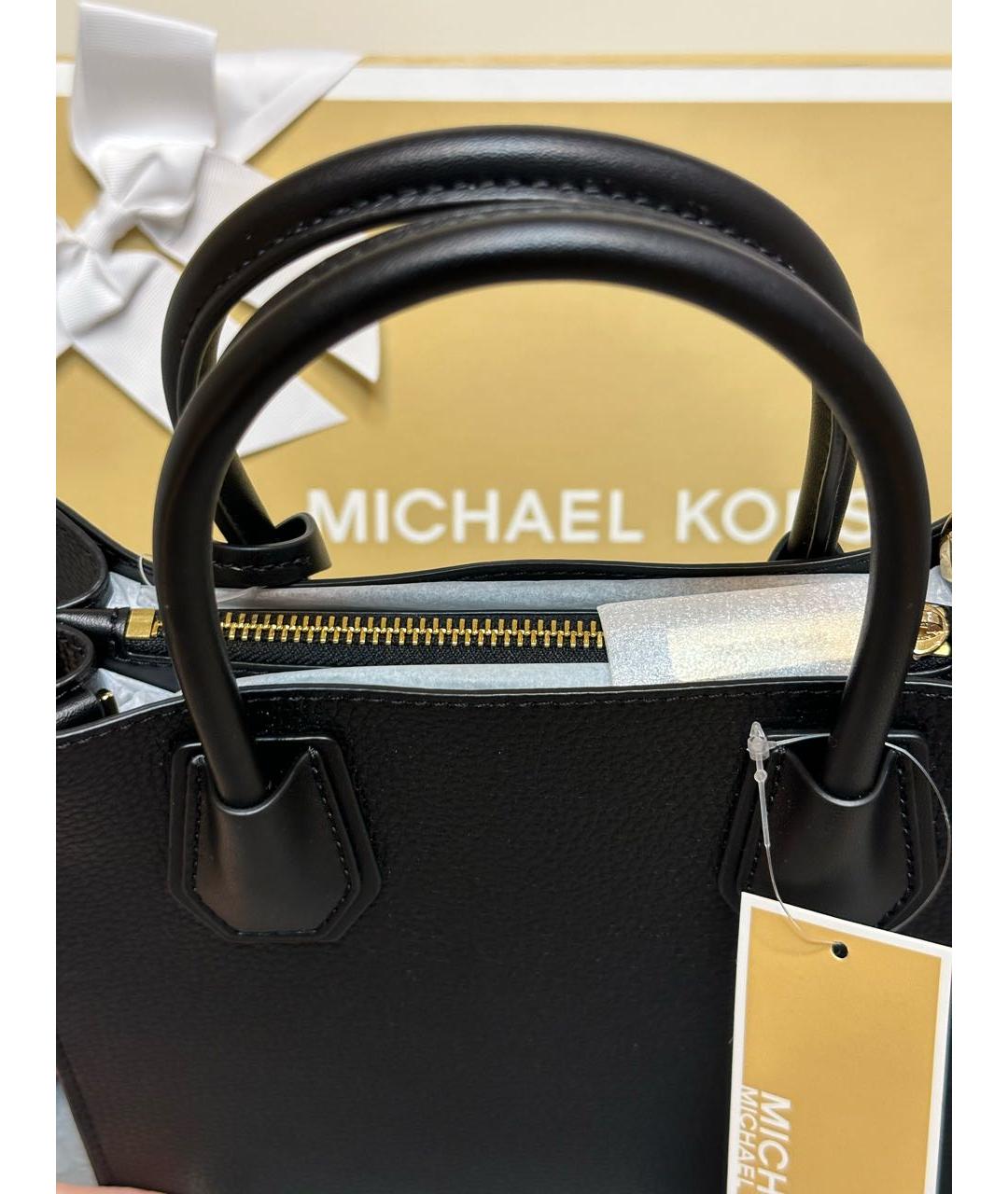 MICHAEL KORS Черная кожаная сумка с короткими ручками, фото 6