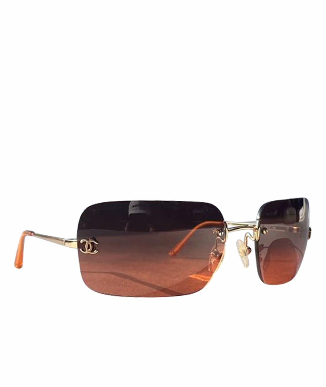 CHANEL Коралловые металлические солнцезащитные очки, фото 1