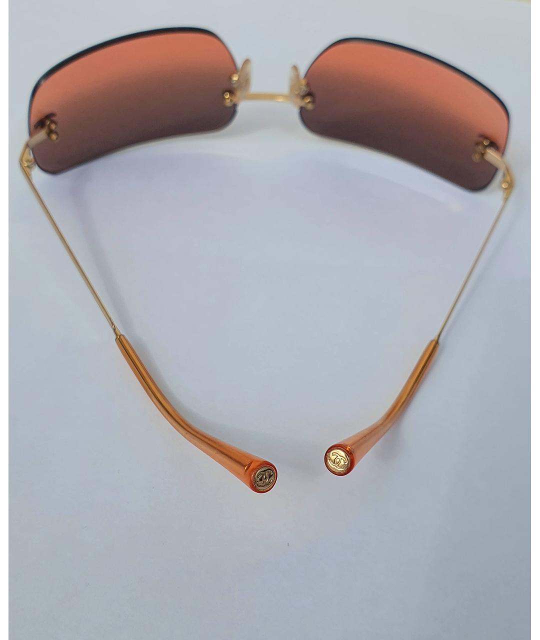 CHANEL Коралловые металлические солнцезащитные очки, фото 6