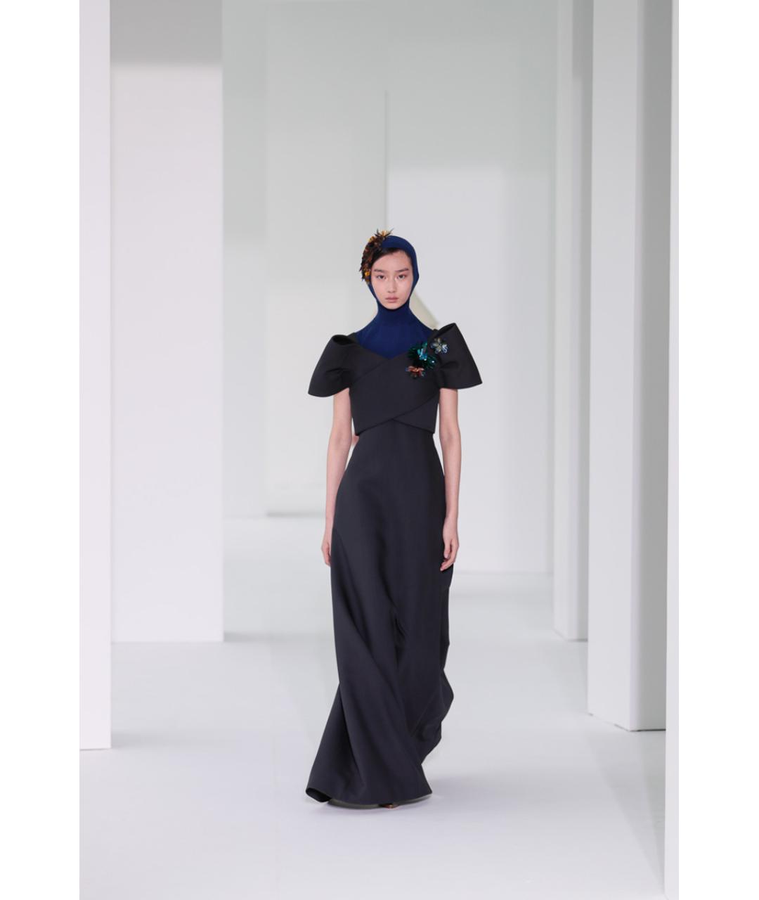 DELPOZO Синее шерстяное вечернее платье, фото 2