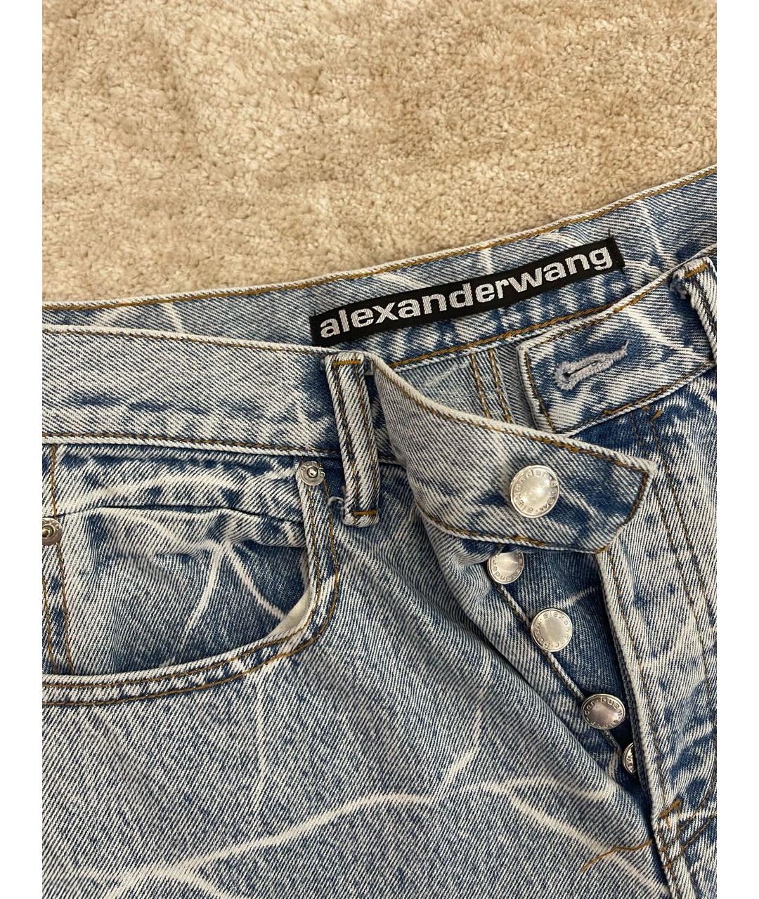ALEXANDER WANG Голубые хлопковые прямые джинсы, фото 2