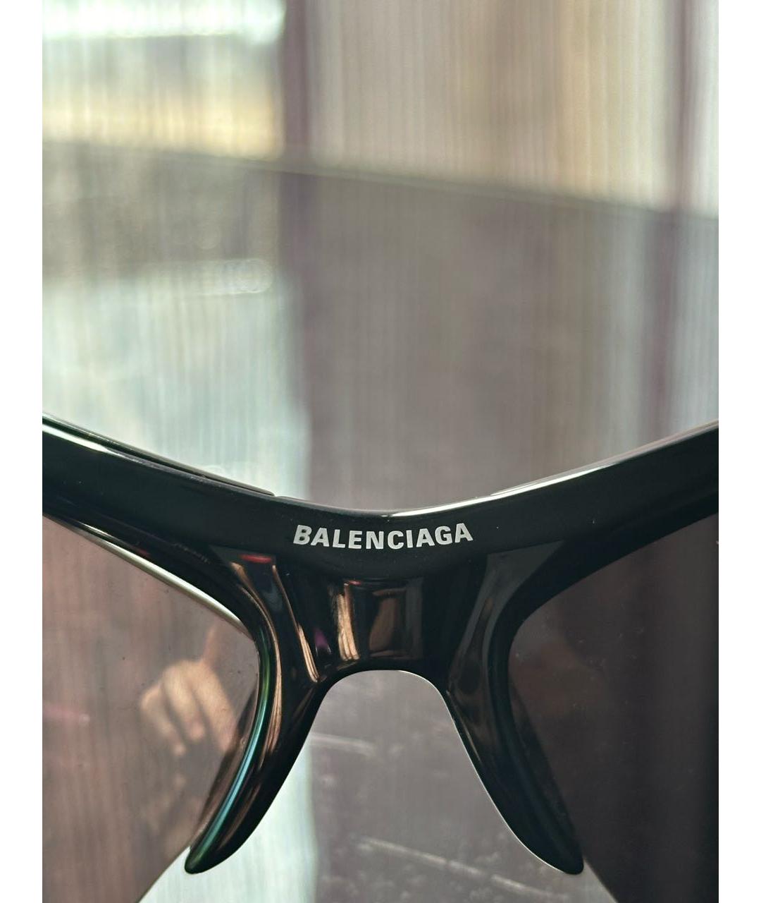 BALENCIAGA Черные пластиковые солнцезащитные очки, фото 3
