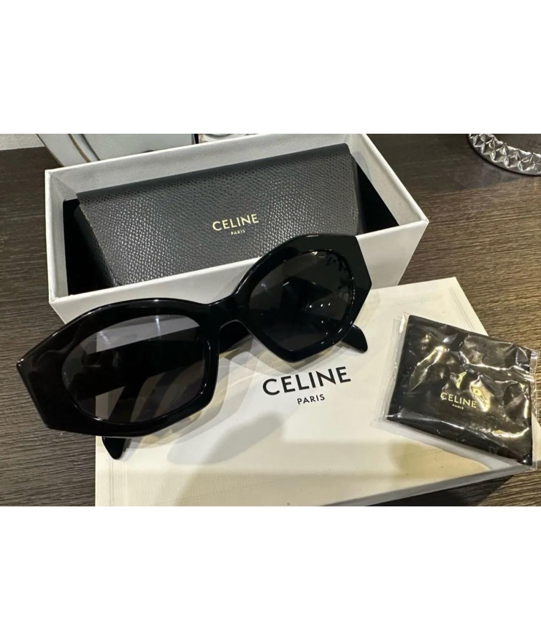 CELINE PRE-OWNED Черные пластиковые солнцезащитные очки, фото 2