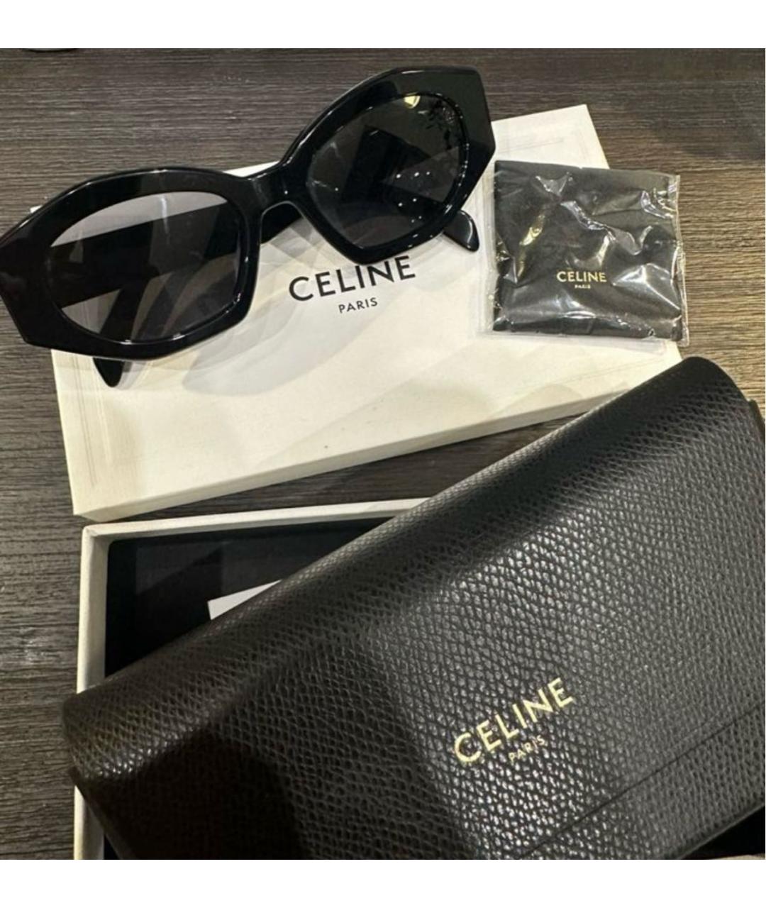 CELINE PRE-OWNED Черные пластиковые солнцезащитные очки, фото 7