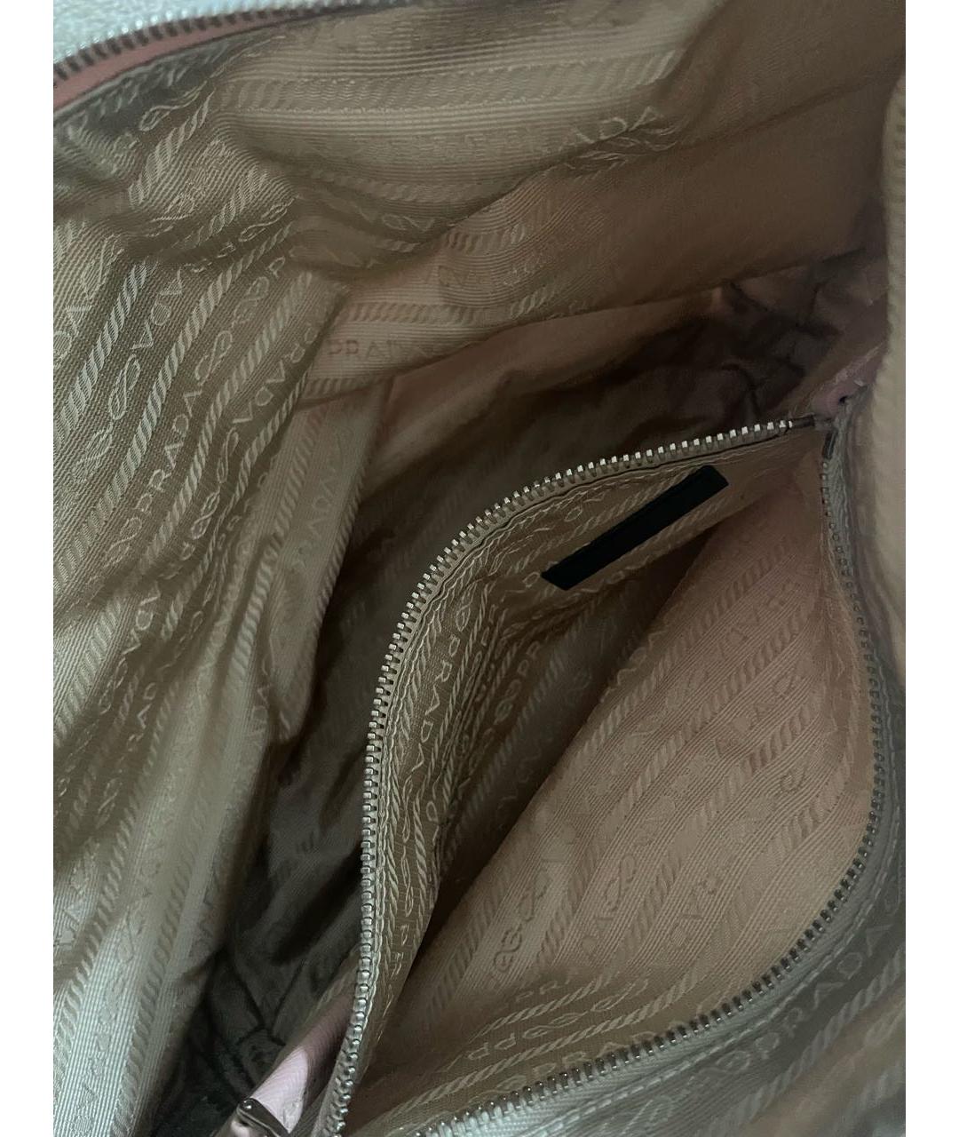 PRADA Розовая тканевая сумка с короткими ручками, фото 6