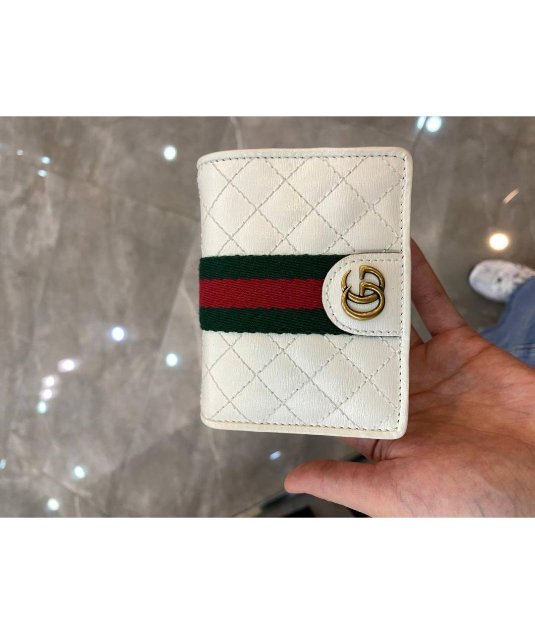 GUCCI Белый кожаный кошелек, фото 5