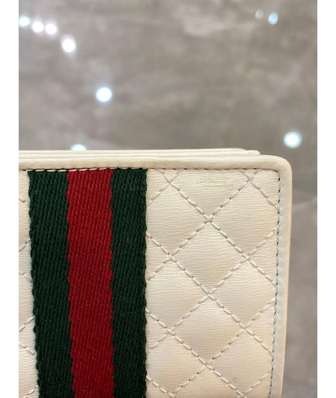 GUCCI Белый кожаный кошелек, фото 7