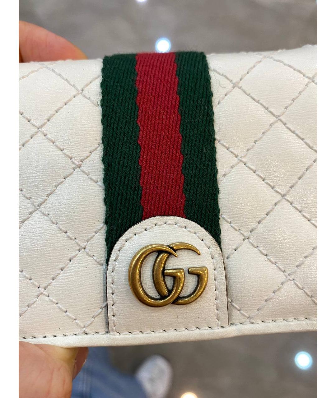 GUCCI Белый кожаный кошелек, фото 6