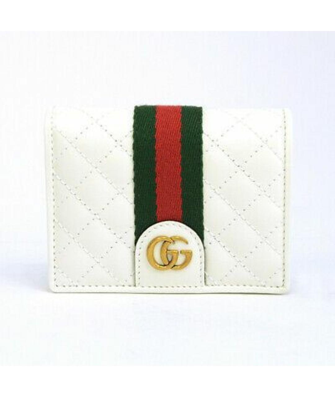 GUCCI Белый кожаный кошелек, фото 10